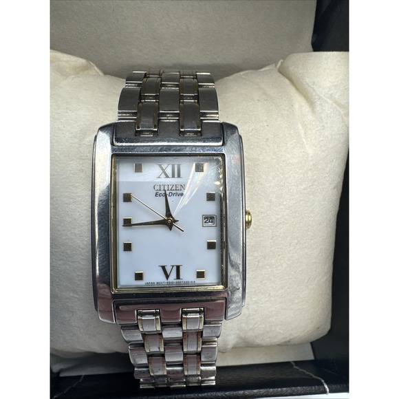 Citizen Other - Citizen Eco-Drive Date Quartz Watch Mens Tank Style E010-S004004